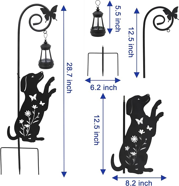 Solar Dog Lantern Garden Stakes - Image 2