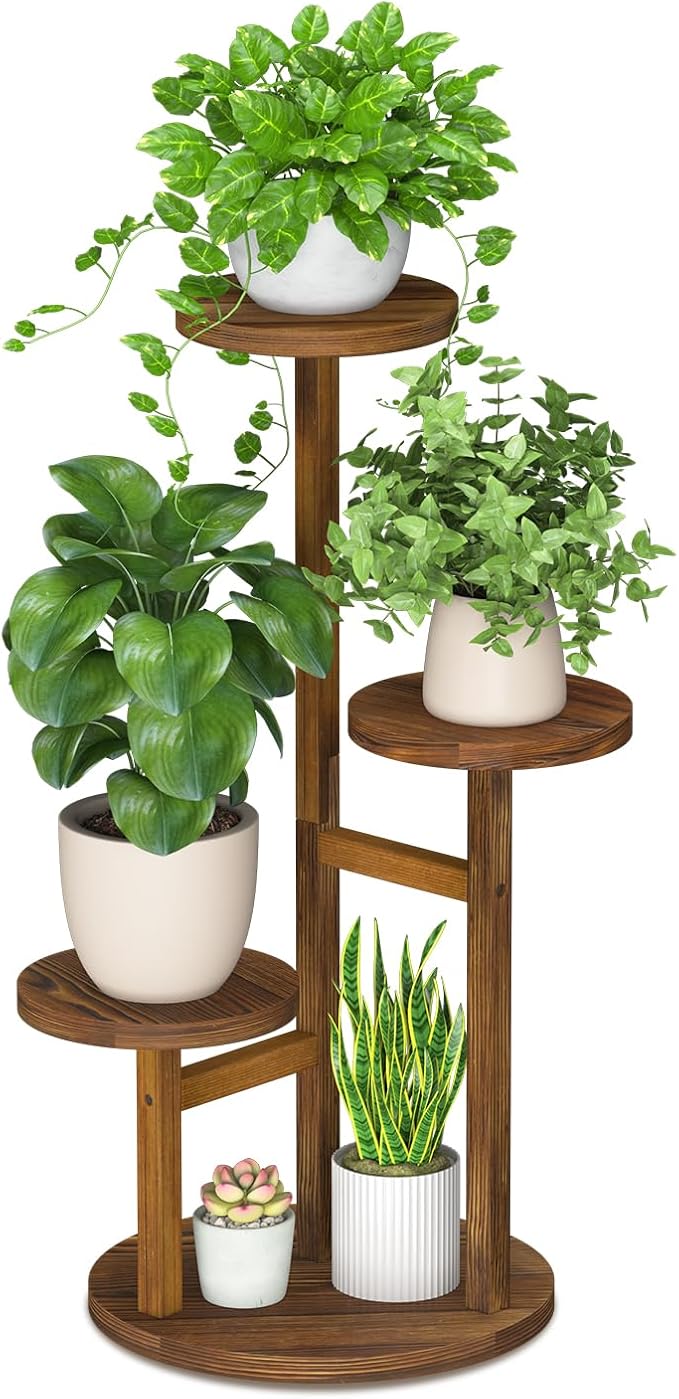 iDavosic.ly 3 Tier Plant Stand Indoor, Tiered Corner Wood Multiple Flower by iDavosicly