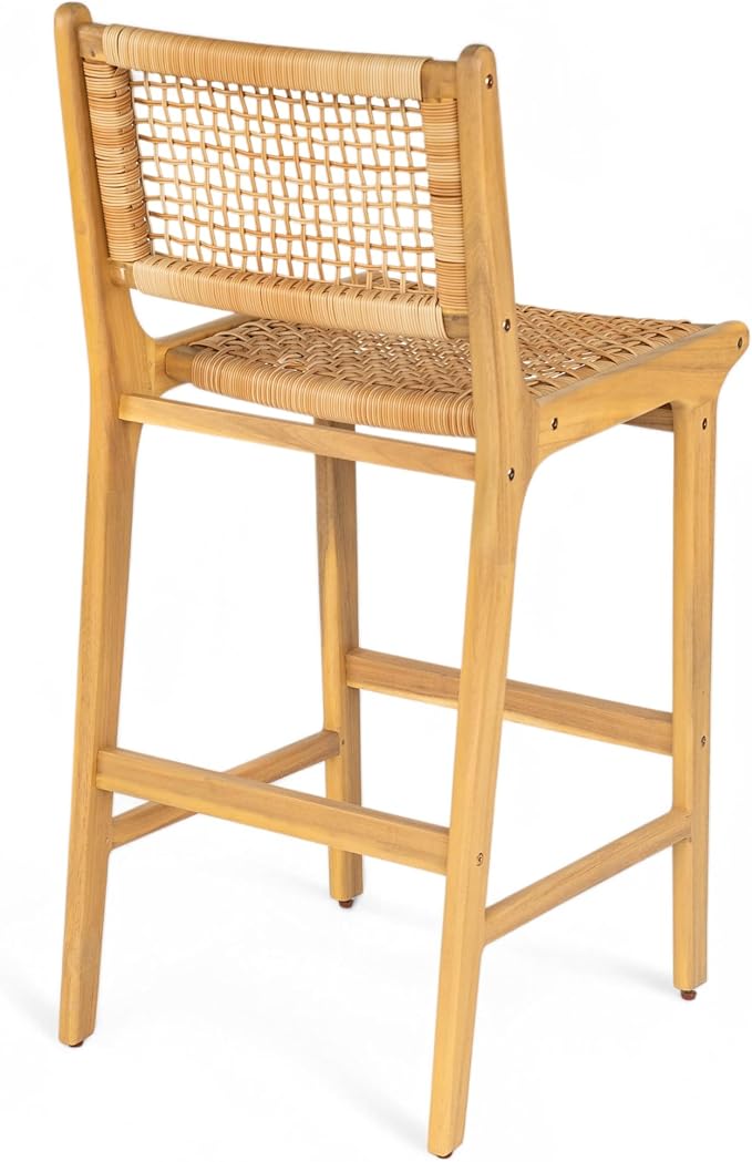Christopher Knight Home Merry Patio Acacia Wood Bar Stool Set of 2, Counter - Image 9