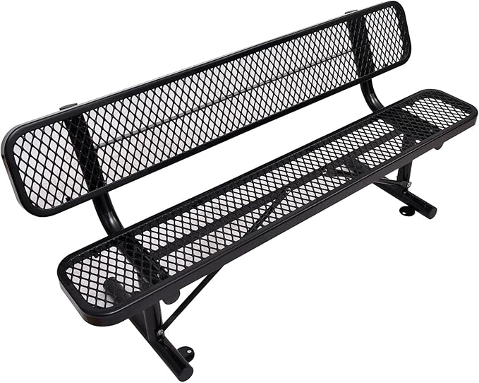 6FT/72INCH Heavy Duty Metal Park Bench by Unknown