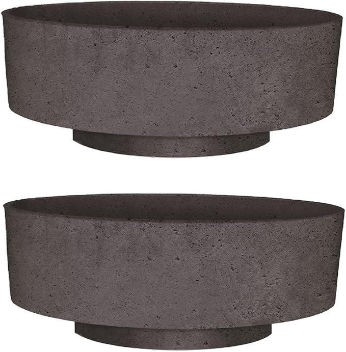 The HC Companies 8 Inch Round Plastic Succulent Capri Bowl Decorative Indoor by TheHCCompanies