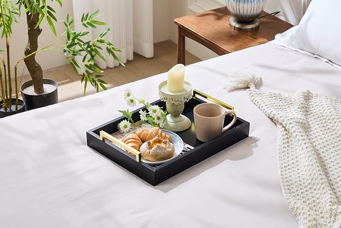 16"x12" Serving Trays with Handles, Ottoman Trays for, Living Room, and - Image 3