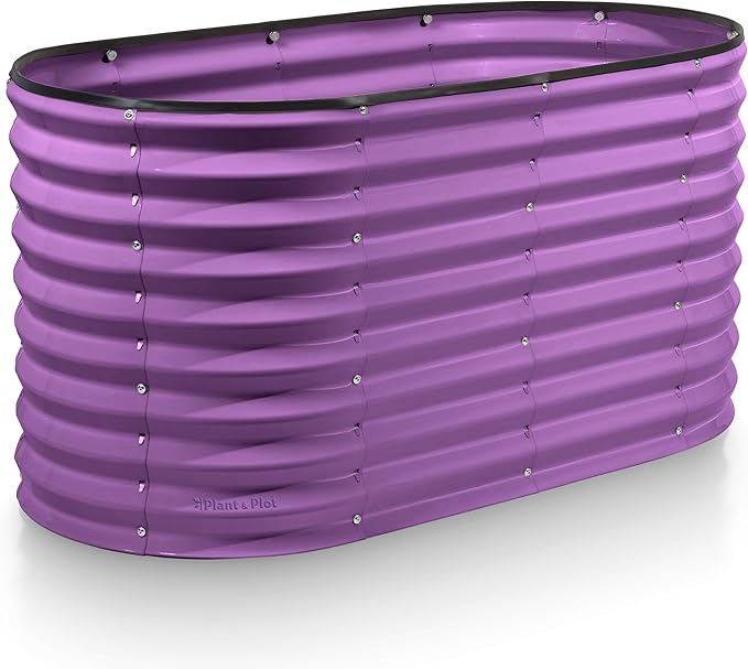 Plant & Plot Galvanized Raised Garden Beds Outdoor // 4×2×2 ft Planter Raised by PlantPlot