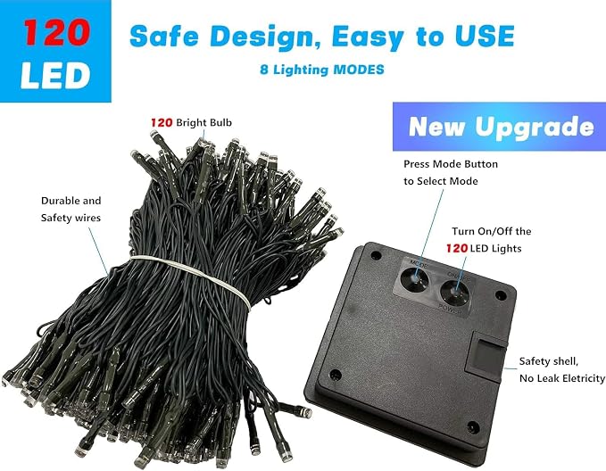 OZS 6 Pack 480LED Solar String Lights - Image 7