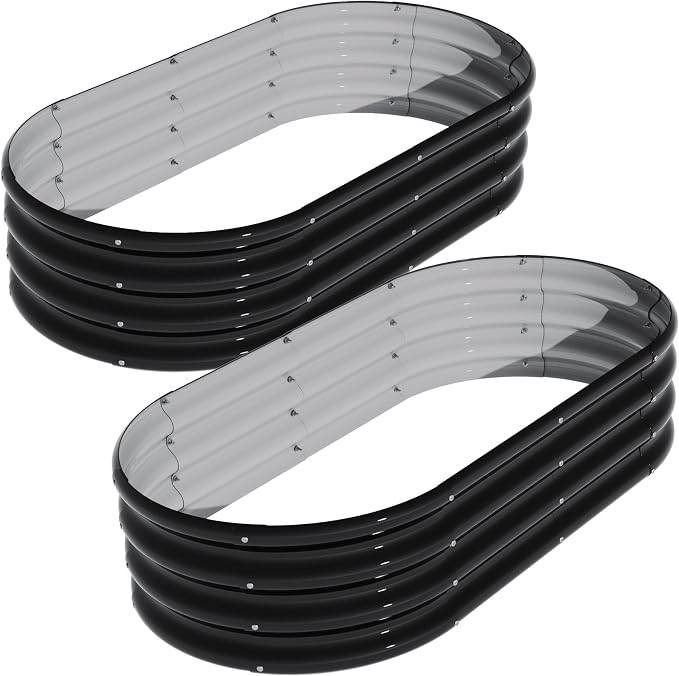 2Pcs 4X2X1ft Oval Raised Garden Bed Kit, Galvanized Raised Garden Beds Outdoor - Image 5