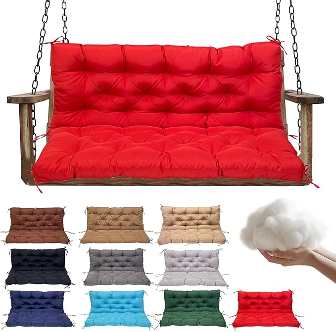 Swing Replacement Cushions for Outdoor: 2-3 Seater Waterproof Porch Bench by QLWYKJP