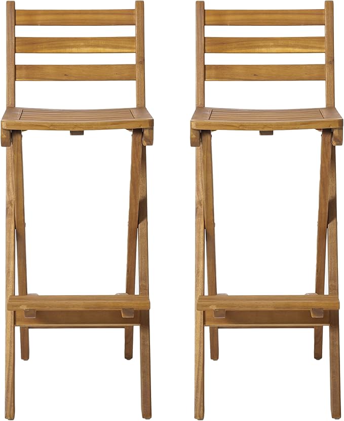 Christopher Knight Home Tundra Outdoor Foldable Wood Barstool Set, 2-Pcs Set by ChristopherKnightHome
