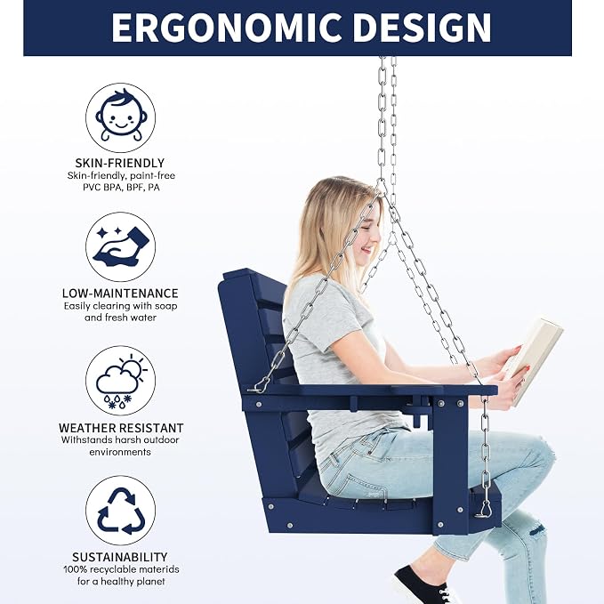 Plawdlik Porch Swings, 2 Seat Patio Chair - Image 7