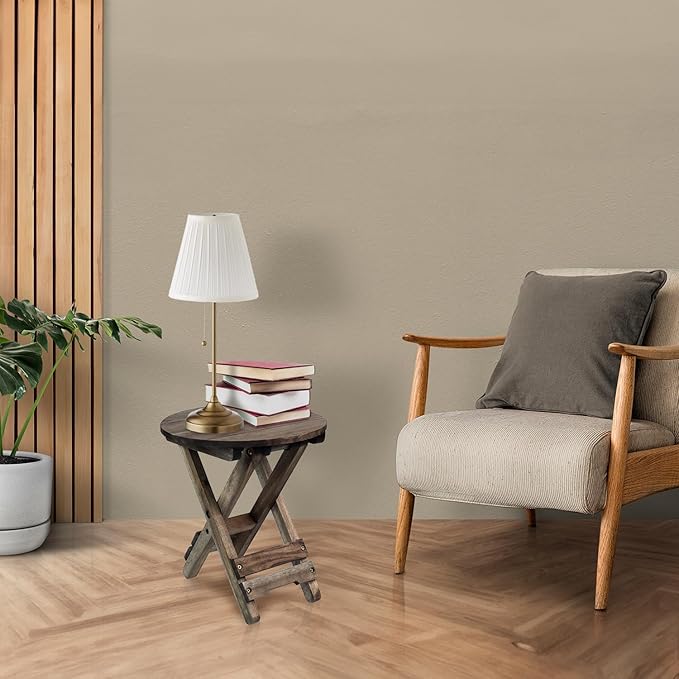 Small Patio Table, Outdoor Folding Side Table, Portable Accent Coffee End Table - Image 7