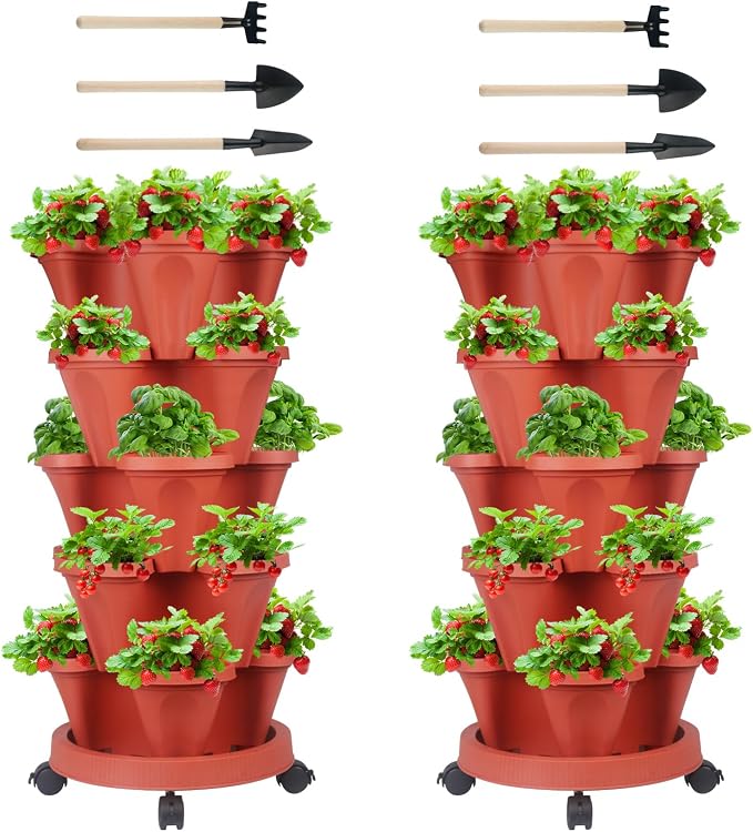 DUNCHATY 5 Tier Plant Pot, Vertical Garden Planter, Strawberry Planter by DUNCHATY