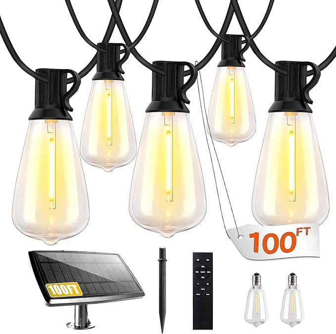 100FT Solar String Lights Outdoor Waterproof, Solar Patio Lights by Bdrofn