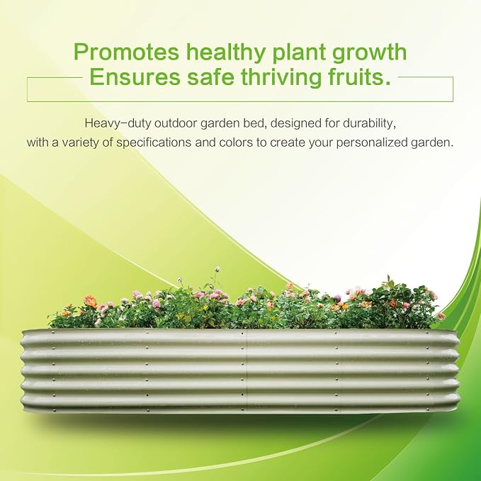 Gardmax Galvanized Raised Garden Bed, Lightweight Planter Boxes Outdoor - Image 6