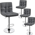 Yaheetech Bar Stools Set of 4, Adjustable Swivel Barstools by Yaheetech
