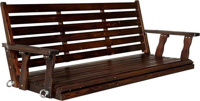 Wooden Porch Swing, Ergonomic Seat, Bench Swing - Image 8