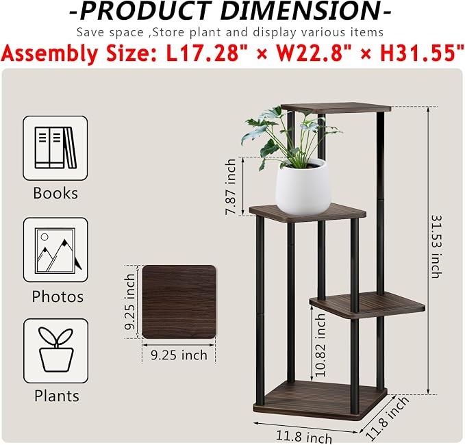 AZERPIAN Plant Stand 4 Tier Indoor Metal Flower Shelf - Image 4