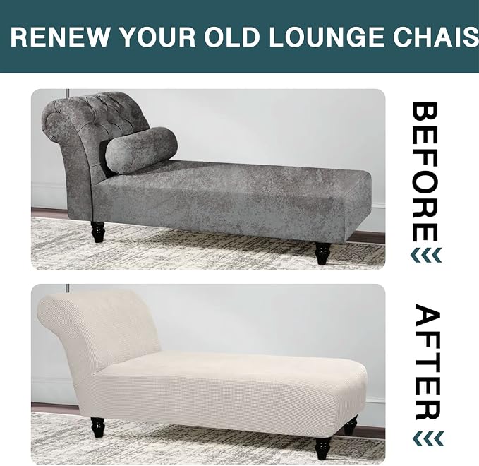 FantasDecor Chaise Lounge Cover Stretch Armless Chair Slipcover - Image 6