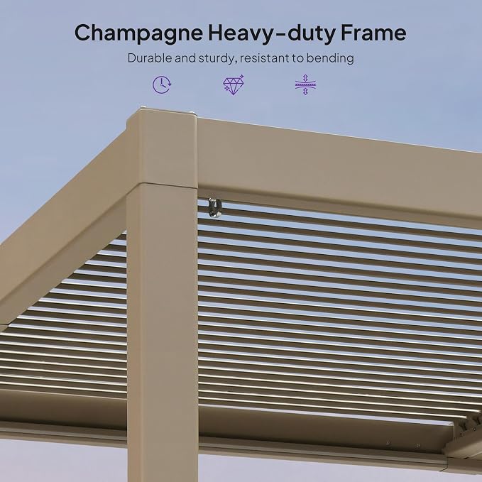 PURPLE LEAF 11x21 ft Louvered Pergola - Image 8