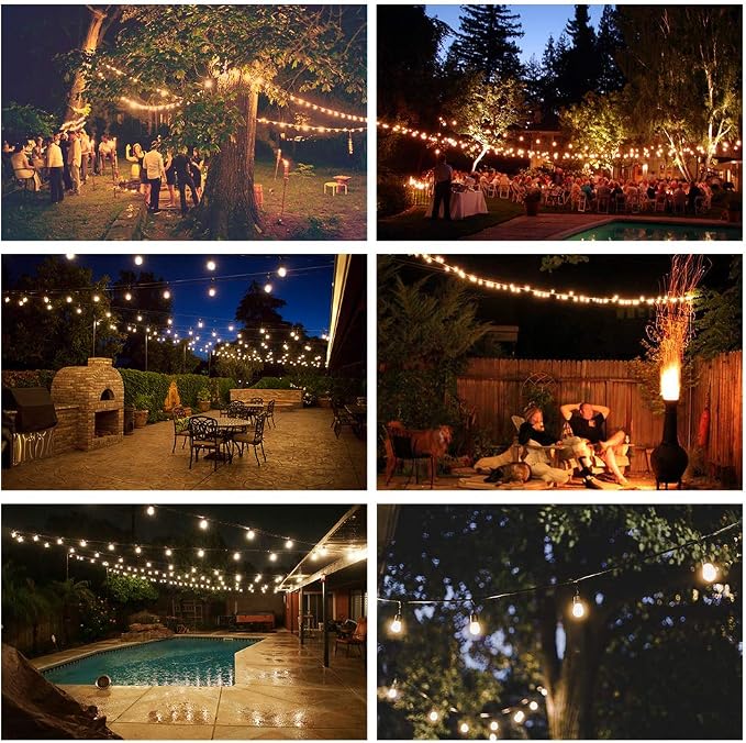 GANA Outdoor String Lights, Patio Lights 48FT Music Flash RGBW Colourful - Image 8