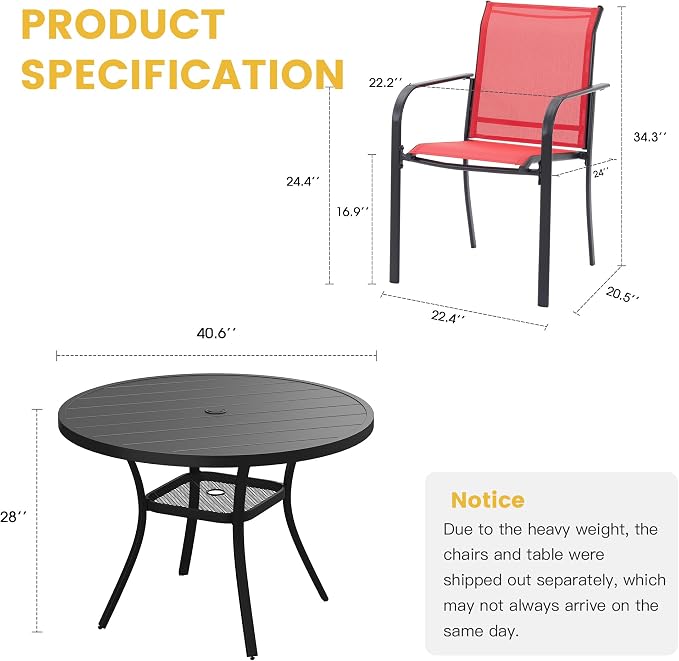 VICLLAX 5 Pieces Patio Dining Set - Image 7
