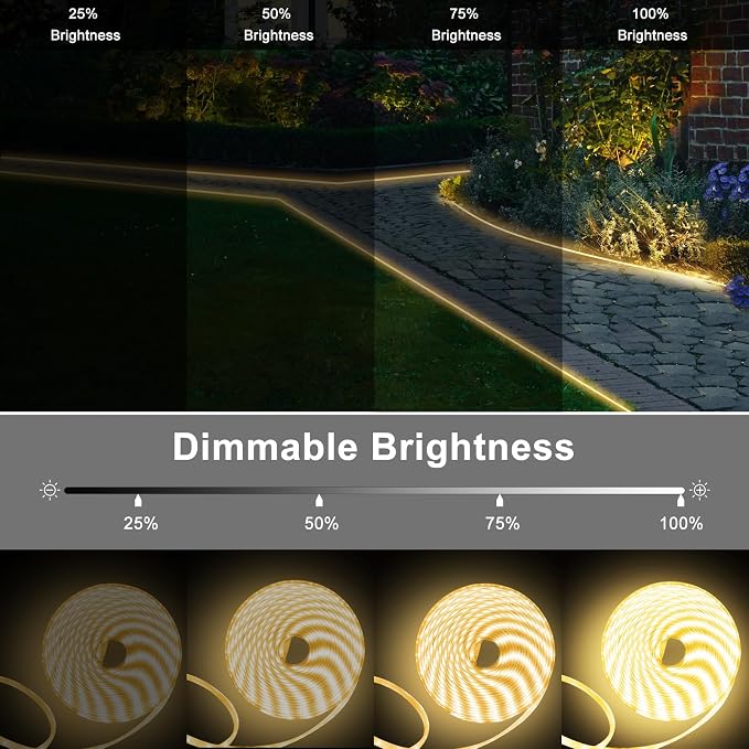 DBFAIRY 50Ft Solar LED Strip Lights Outdoor, Large Capacity Solar Powered Light - Image 4