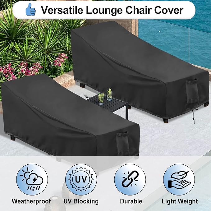OutdoorLines Outdoor Waterproof Patio Chaise Lounge Chair Cover - Image 4