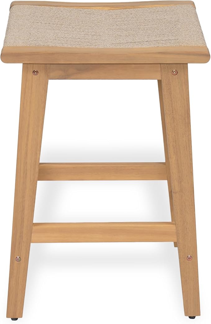 Christopher Knight Home Lily Set of 2 Patio Barstool, Acacia Wood & Woven Rope - Image 13