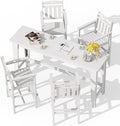 Ciokea Outdoor Bar Height Table Set of 5, Heavy-Duty All-Weather HDPE Patio Bar by CIOKEA