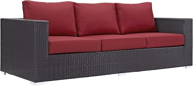 Modway Convene Wicker Rattan Outdoor Patio Sofa - Image 3