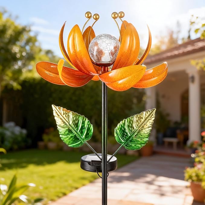 Outdoor Solar Lights Garden Decor, Wind Spinner Yard Decorations - Image 2