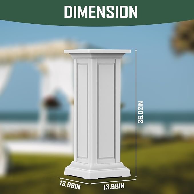 36in Tall Resin Planter Set of 2, Large Outdoor Planter - Image 2