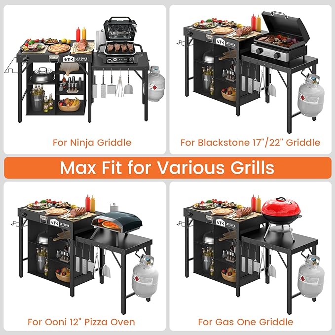 Leteuke Grill Table for Blackstone Griddle, Portable Foldable Grill Table - Image 5