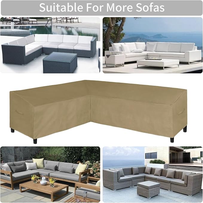 Easy-Going Patio L-Shaped Sectional Sofa Cover, 83“X104 Waterproof Outdoor - Image 5