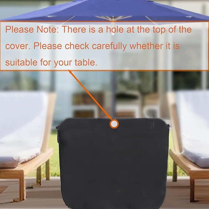 Cover for Patio Table with Umbrella Hole, Waterproof Rattan Wicker Umbrella - Image 2