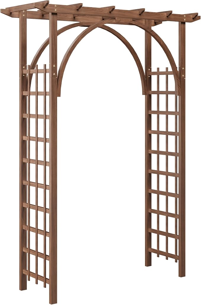 85 inch Garden Arbor Arch, Solid Wood Wedding Arch Ceremony Backyard, Rustic - Image 8
