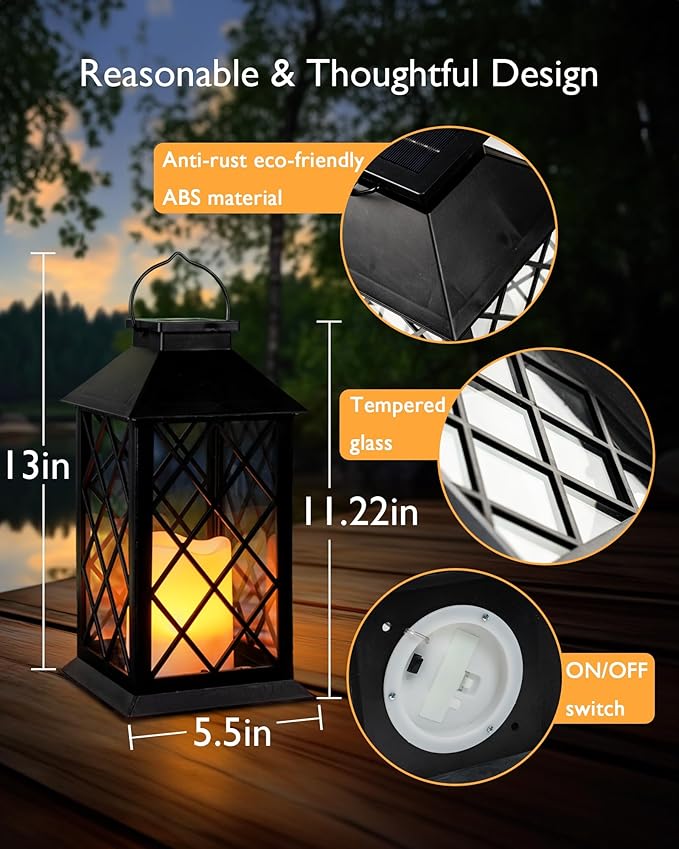 Homemory Solar Lanterns Outdoor Waterproof Hanging - Image 5