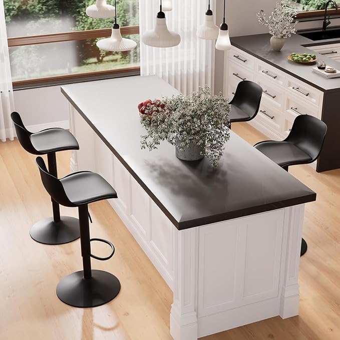 Kidol & Shellder Bar Stools Set of 4 Adjustable Swivel Counter Height Stools by KidolShellder