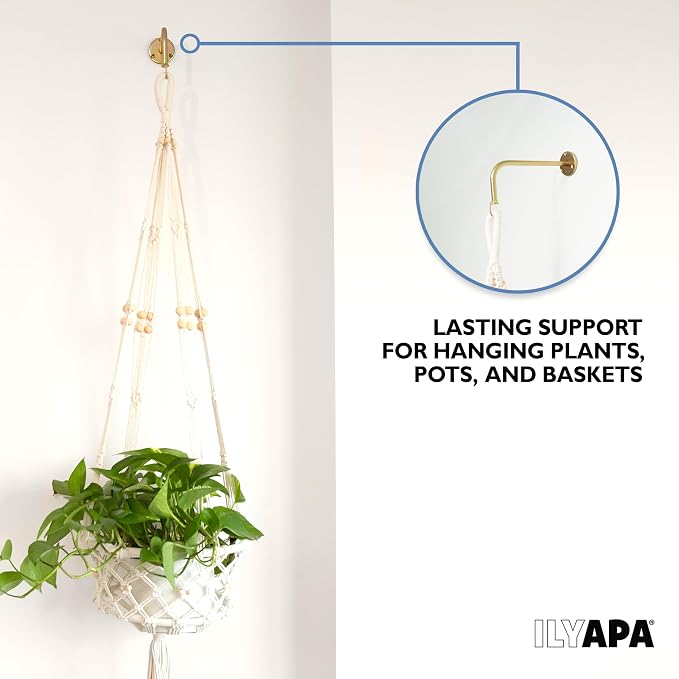 Ilyapa 4 Pack Metal Plant Wall Hanger Hooks - 7 in. Hook - Image 5