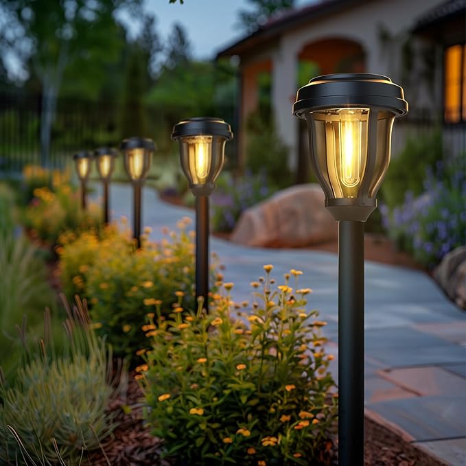 DERAYSION 6 Pack Solar Lights Outdoor, Solar Pathway Lights Waterproof Garden - Image 7