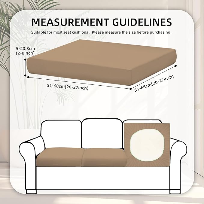 8Pcs Stretch Patio Cushion Covers, Outdoor Couch Covers Replacement, Outdoor - Image 2