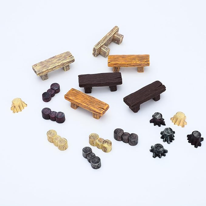 ONEST 18 Pieces Garden Miniature Accessories Mini Table and Chairs Village - Image 4