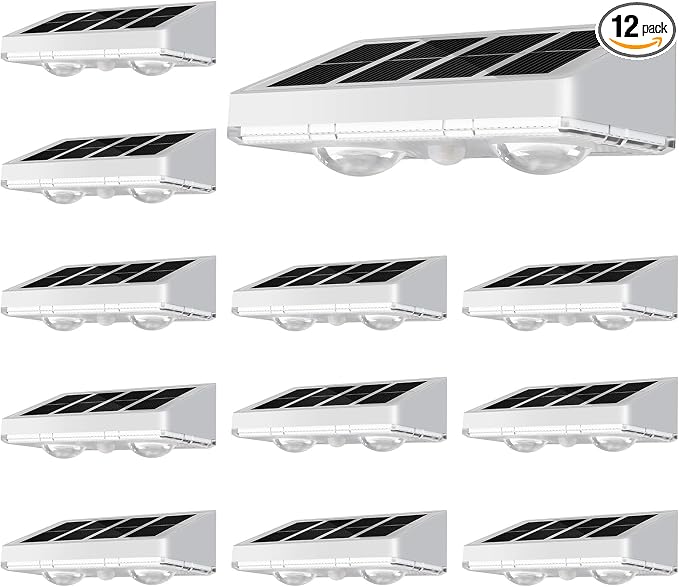 NIORSUN Solar Fence Lights, 12 Pack Solars Deck Light, Warm White Color by NIORSUN