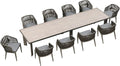 PURPLE LEAF 11 Pieces Outdoor Dining Extended Upgrade Table and Chairs Set by PURPLELEAF