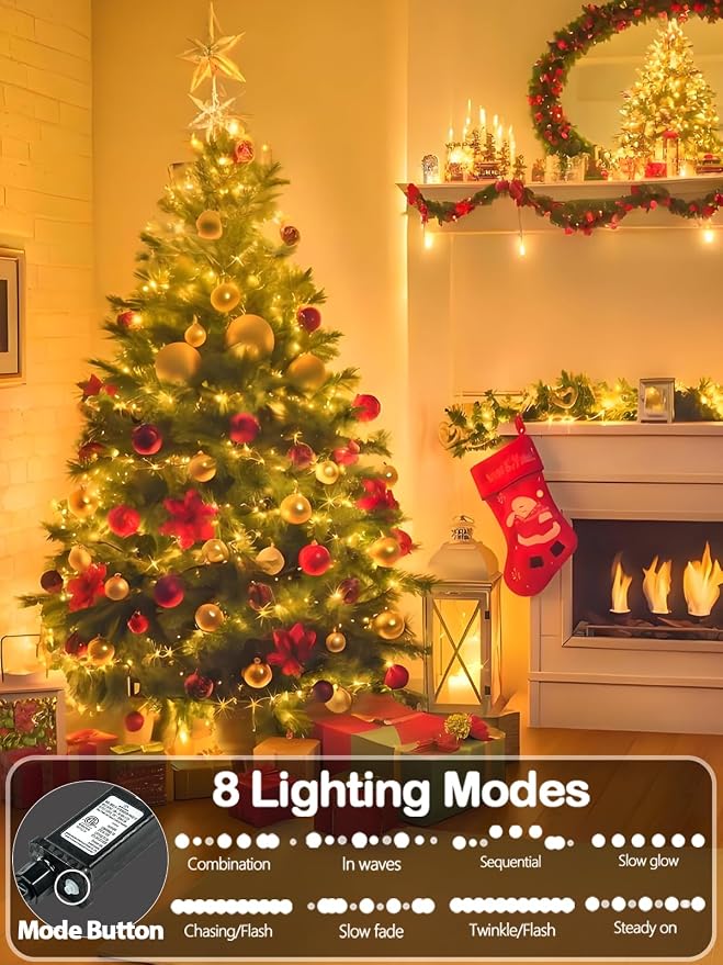 1000 LED Christmas Lights Outdoor Indoor, Super Long 330 FT Green Wire Plug In - Image 2