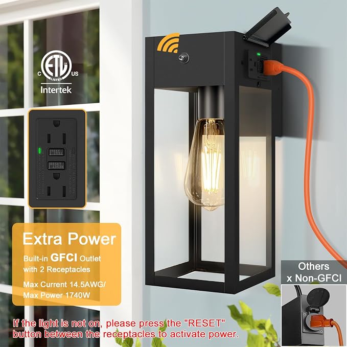 Dusk to Dawn Outdoor Light Fixtures Wall Mount, Outdoor Porch Lights - Image 3