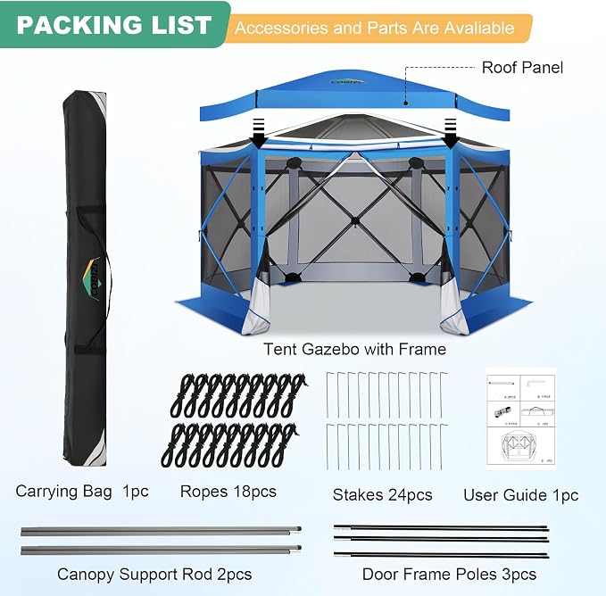 COBIZI 12x12 FT Pop Up Canopy Extendable Tent, Gazebos On Clearance, Screened - Image 3