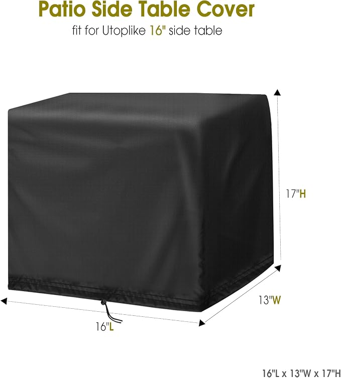 Outdoor Side Tables Cover for Utoplike Teak Outdoor Side Table for Patio - Image 2