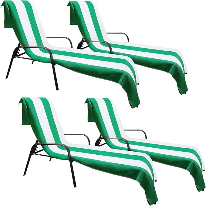 Superior Cabana Cotton Lounge Chair Cover, Outdoor Towel/Chaise Furniture Covers by SUPERIOR