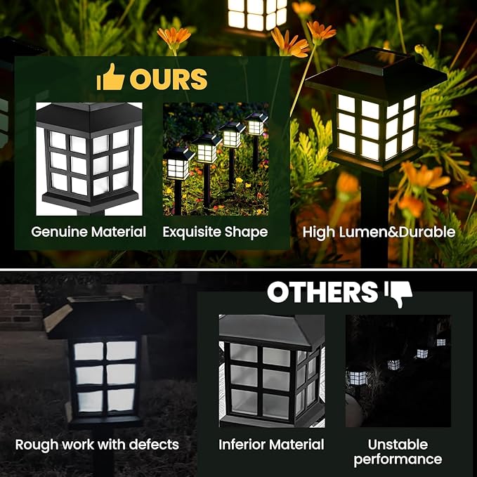 GIGALUMI Solar Outdoor Lights，10 Pack LED Solar Lights Outdoor Waterproof - Image 4