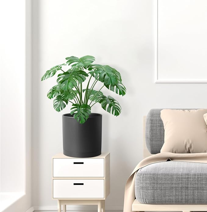 12 inch Large Deep Plant Pots for Outdoor Indoor Plants, Tall Cylinder Flower - Image 4