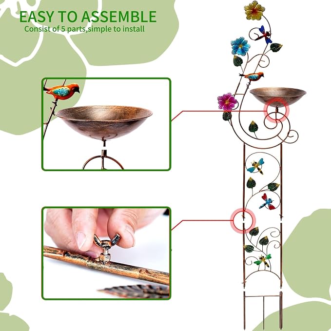 57" Height Metal Bird Bath - Image 4